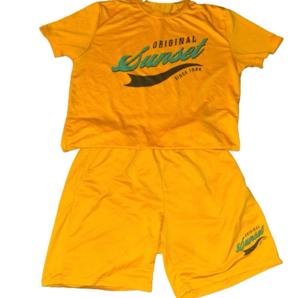 2pc set  2xl  50 52 men yellow graphic